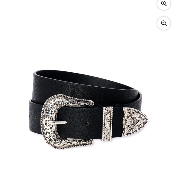 Black Belt with Silver Buckle size Women’s S/M - Picture 3 of 3